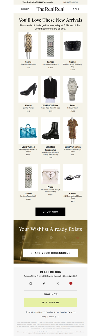 New finds are here. And you have $50 off.