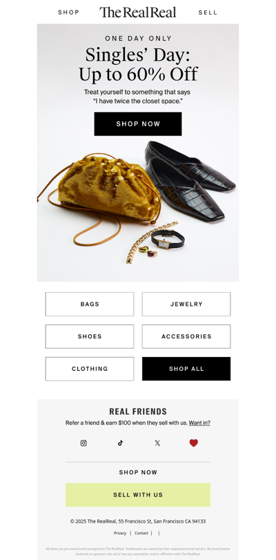 Up to 60% off for Singles’ Day