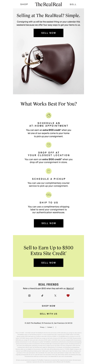 Sell & earn $500 extra site credit.