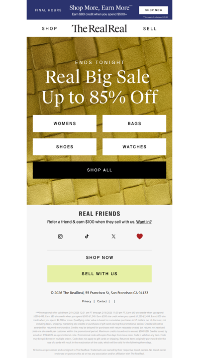 RE: Up to 85% off ends tonight