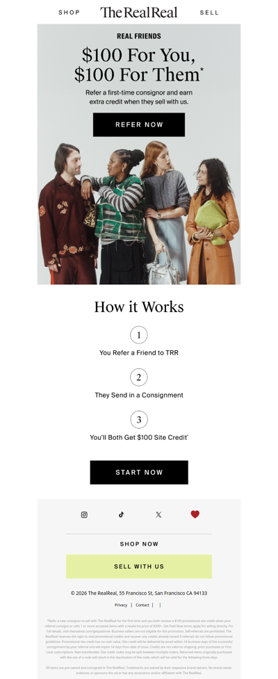 Refer a friend & earn $100 every time they sell