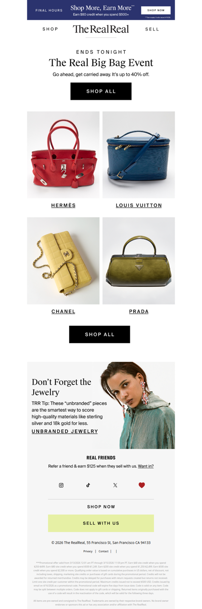 Last chance to shop the Real Big Bag Event