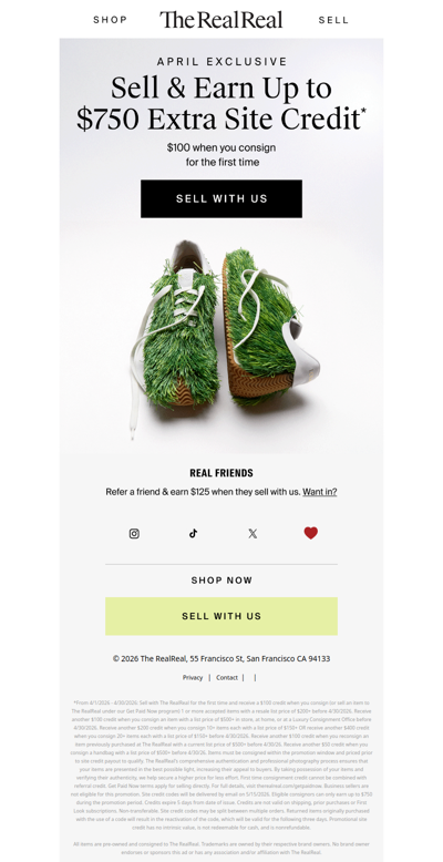 Up to $750 extra site credit could be yours