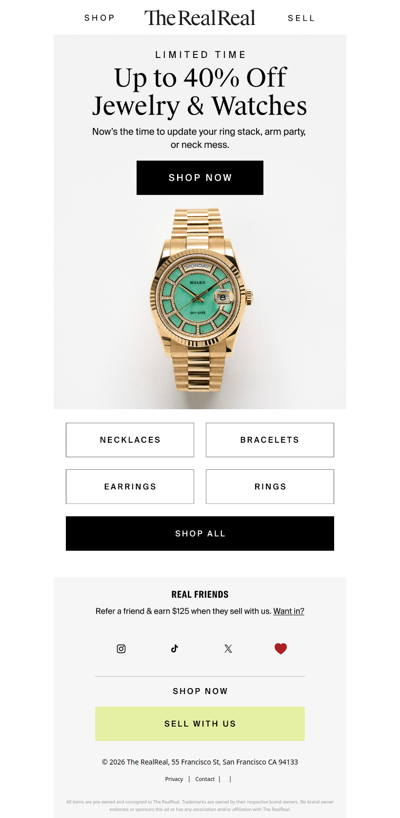 This jewelry sale is solid gold