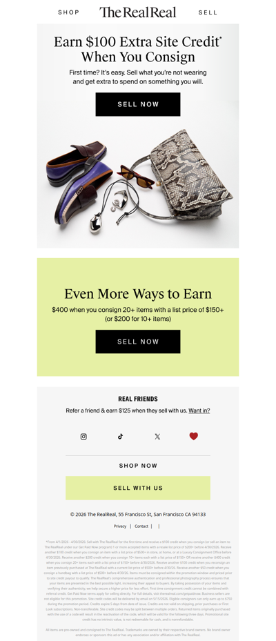 Get $100 extra site credit