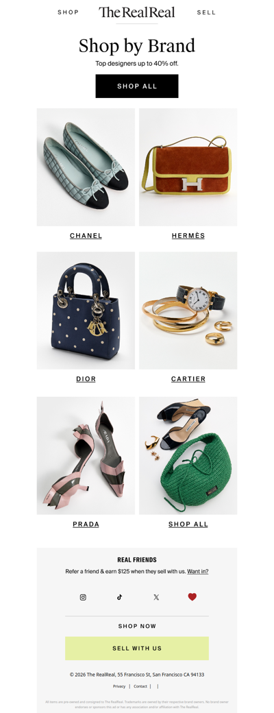 Up to 40% off Chanel and Cartier