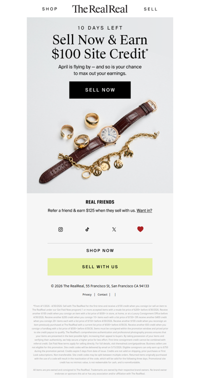 The clock is ticking on $100 just for selling