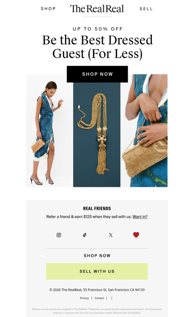 Up to 50% off the best-dressed guest looks