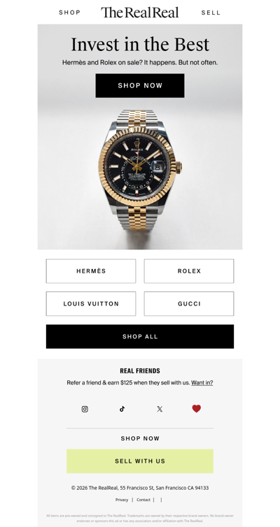 Price drops on Hermès, Rolex, and more