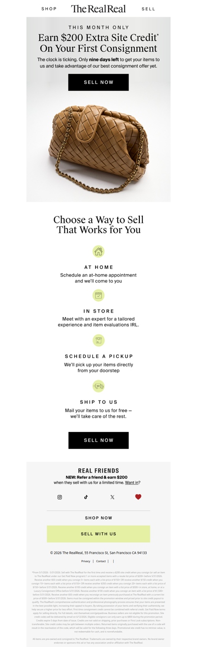 Ending soon: $200 extra site credit just for consigning