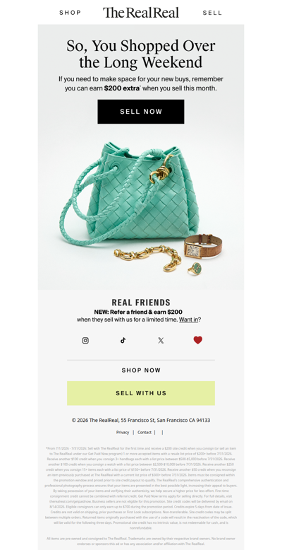 Make space for new buys *and* earn $200 extra