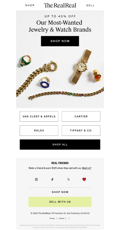 Up to XX% off Cartier, Rolex & more