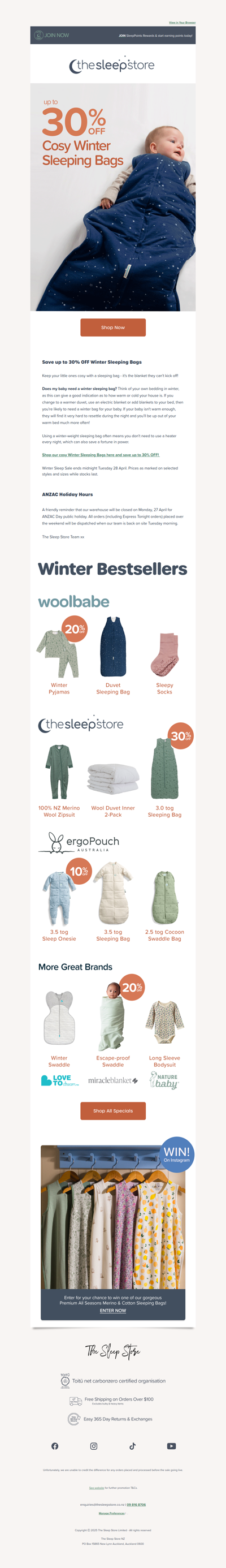 Save up to 30% OFF Winter Sleeping Bags