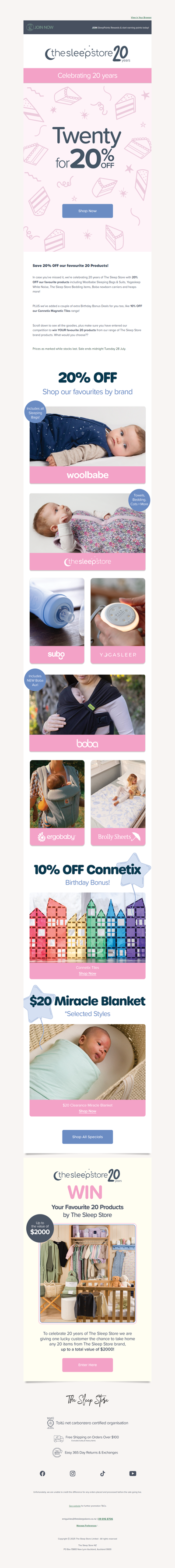 20% OFF Woolbabe, Subo, Boba & more!