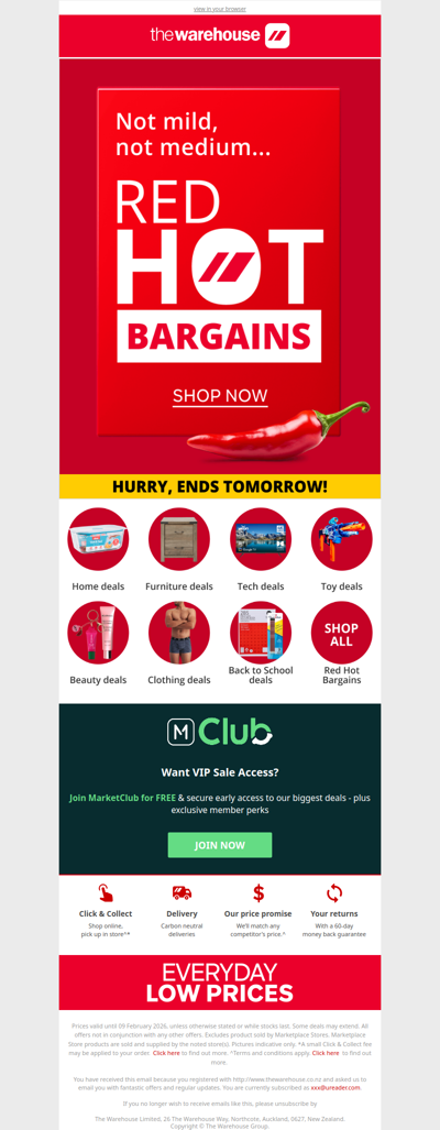 ⏱️ Final Days to Shop Red Hot Bargains