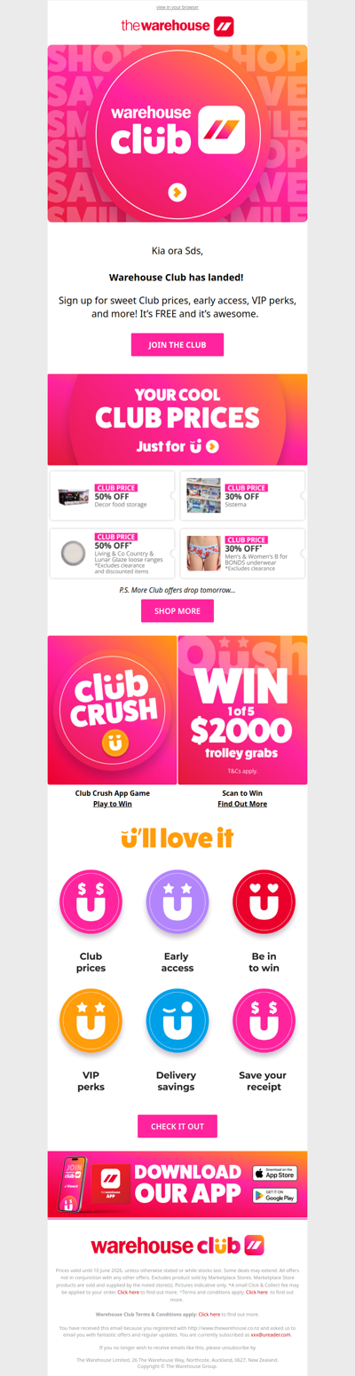 Warehouse Club Has Landed 🎉