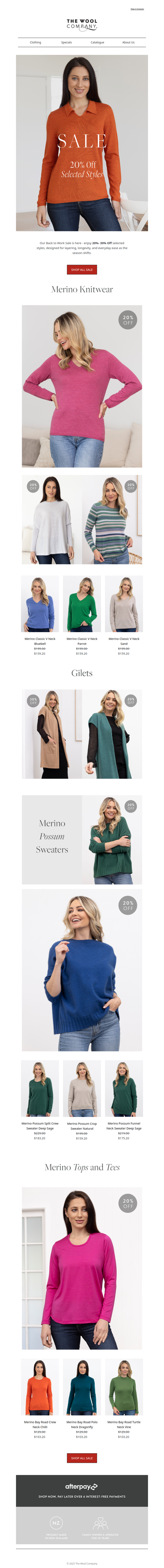 Back to Work Sale | 20% Off Selected Merino Styles