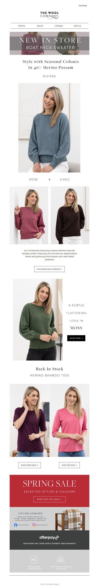 New In Store: Boat Neck Sweater