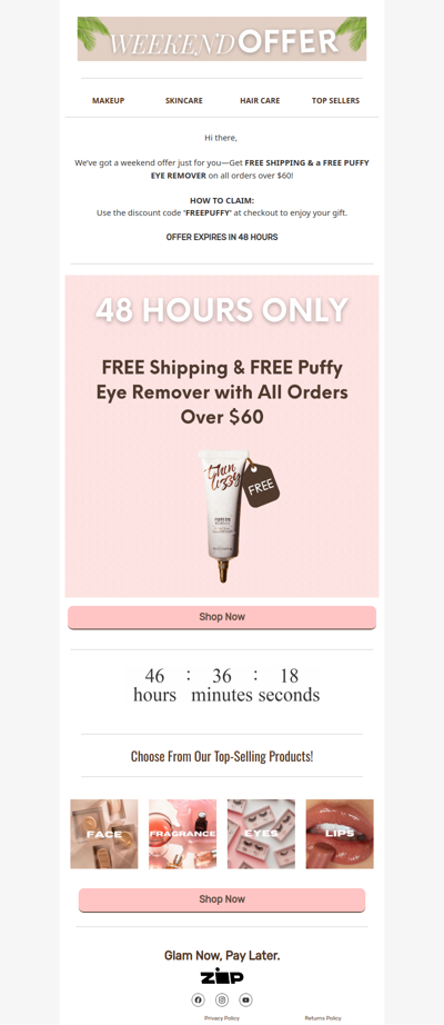 48-Hour Deal: Free Shipping + Free Gift with Your Order!