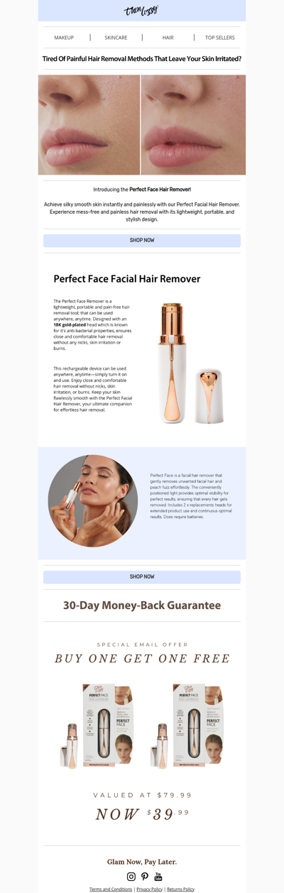 Buy One Perfect Face Hair Remover, Get Another FREE!