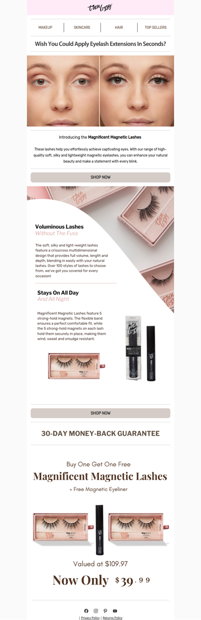 Buy One Get One FREE Magnetic Lashes + Free Eyeliner!