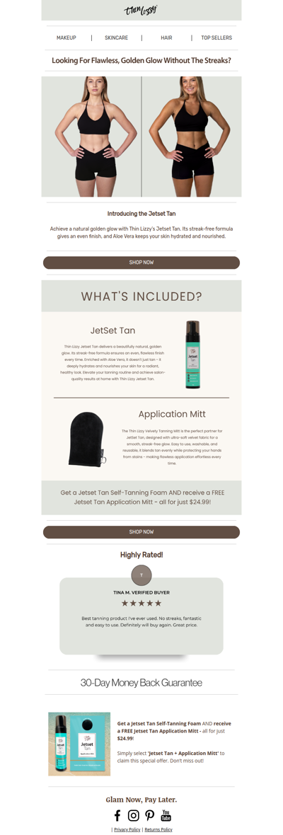 Streak-Free Glow 🌞 Free Application Mitt with Jet Set Tan