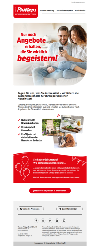🪴🛋🐶 Interessen auswählen & personalisierte Angebote erhalten!
