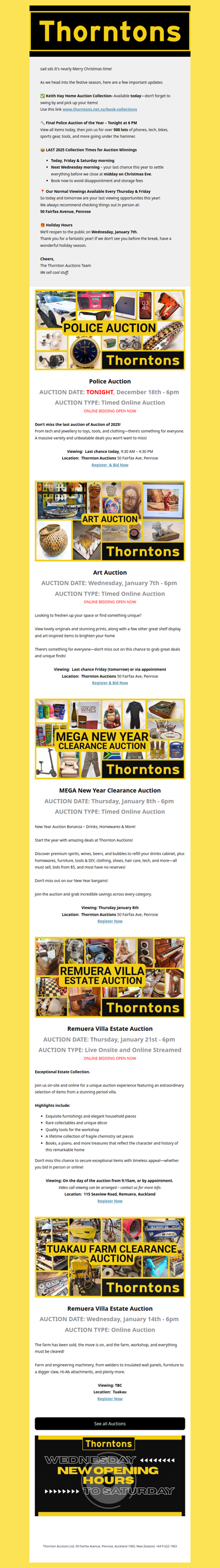 Your Weekly Call to Auction