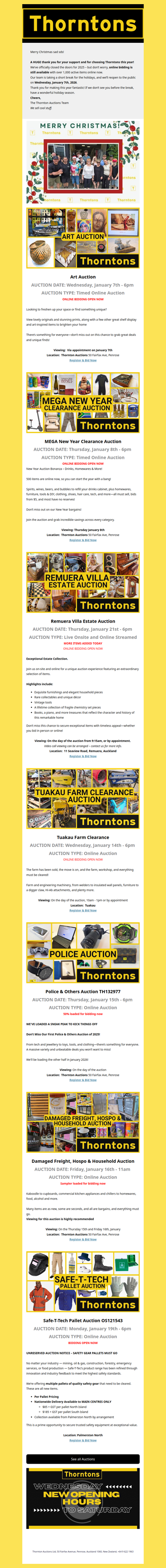 Your Weekly Call to Auction