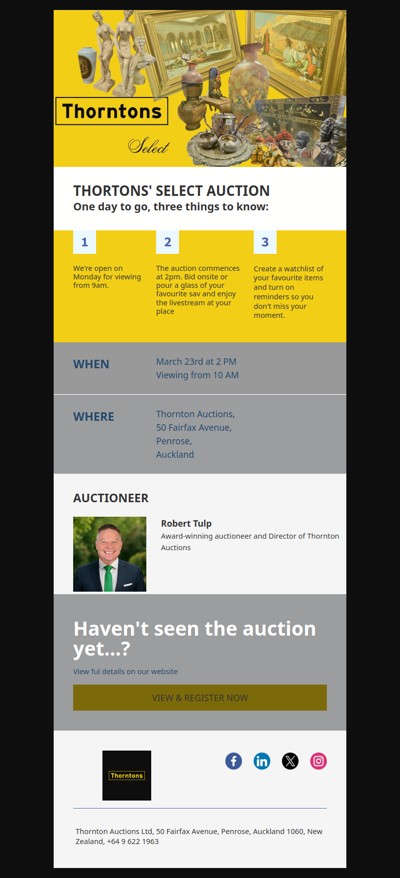 Select Auction: Monday