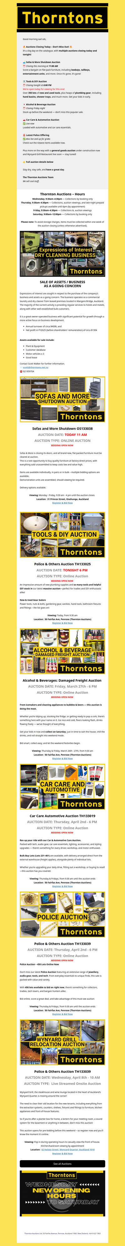 Your Weekly Call to Auction