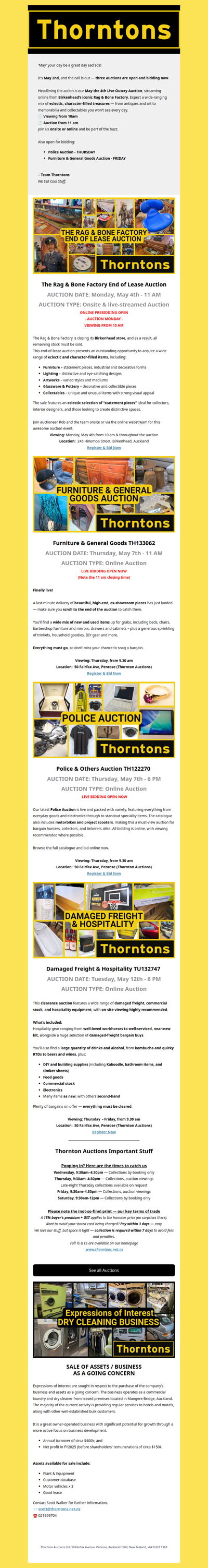 Your Weekly Call to Auction