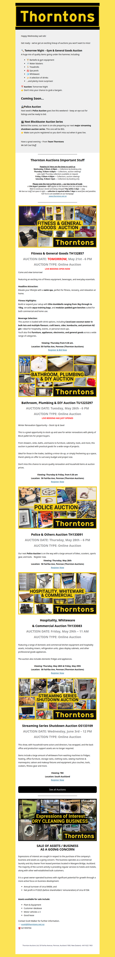 Your Weekly Call to Auction