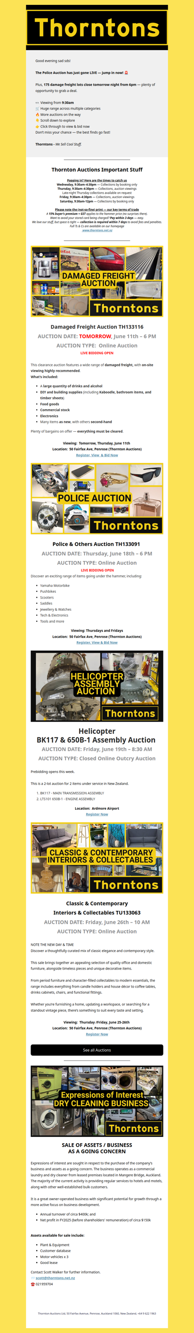 Your Weekly Call to Auction