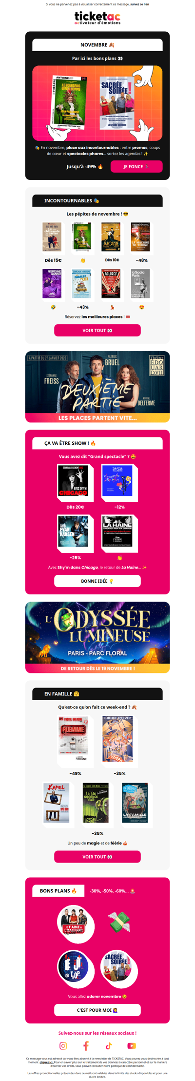 🎭 Sorties : Votre Programme de Novembre !