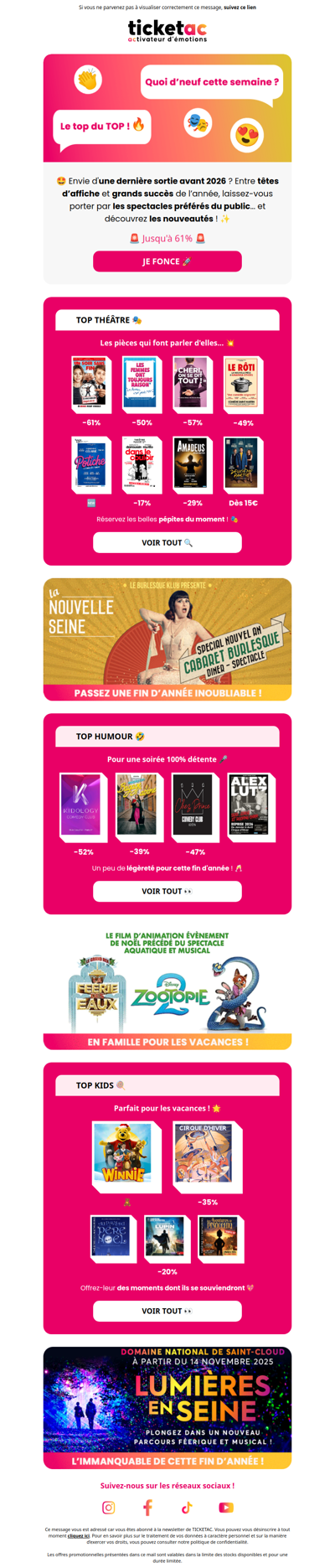 👏 Théâtre : le Top de fin d’année !