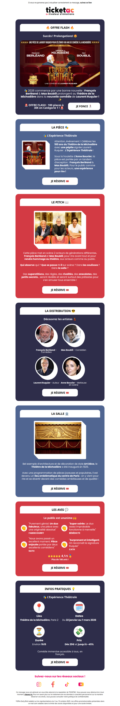 🔥 Offre Flash : François Berléand & Max Boublil sur scène !