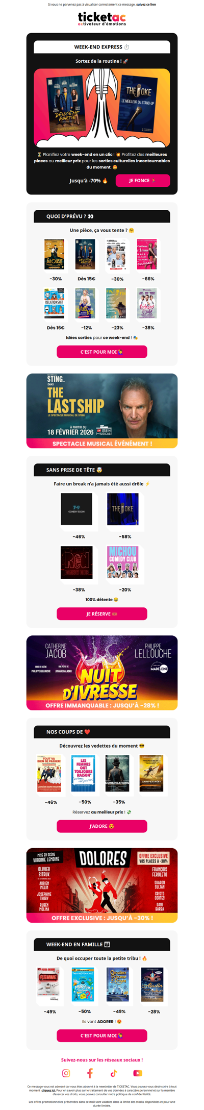 🎭 Week-end Express : Sorties & Bons Plans !