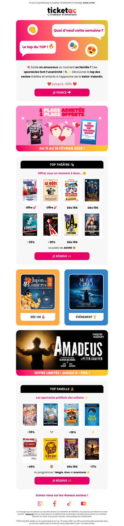 👏 Top Théâtre : Février !