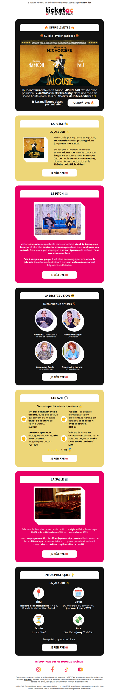 🎭 Offre Limitée -30% : La Jalousie !