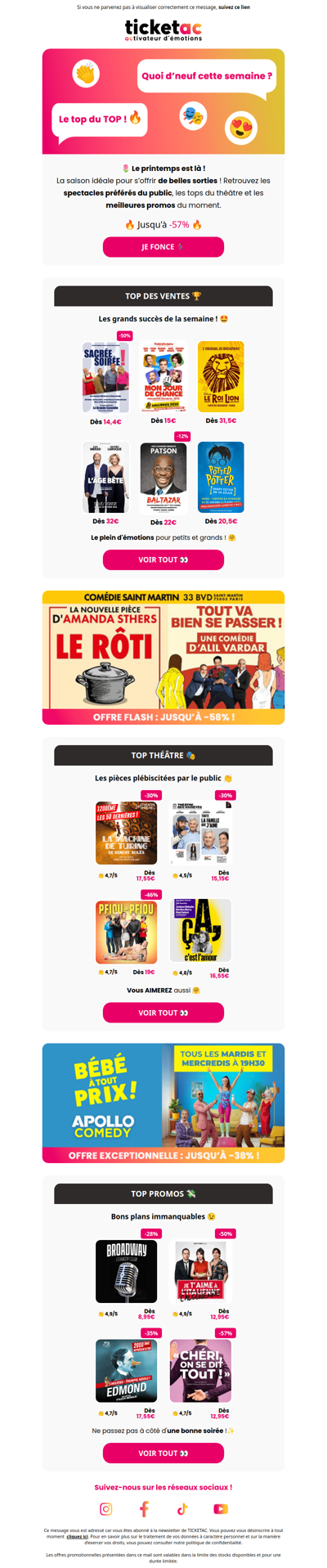 👏 Théâtre : le Top de la Semaine !