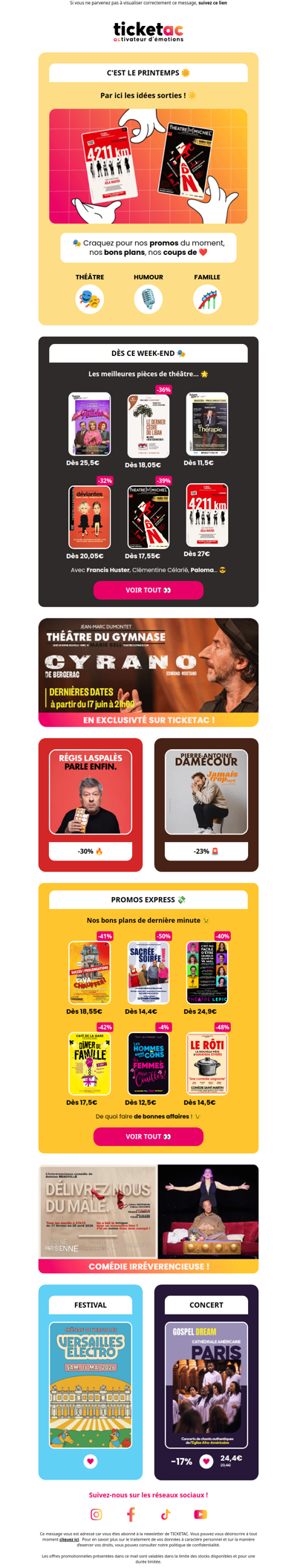 🎭 Théâtre : Les Bons plans du Printemps !