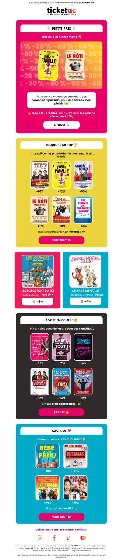 🔥 Comédies à petit prix : dès 5€ !