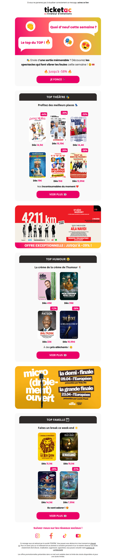 👏 Théâtre : le Top de la Semaine !