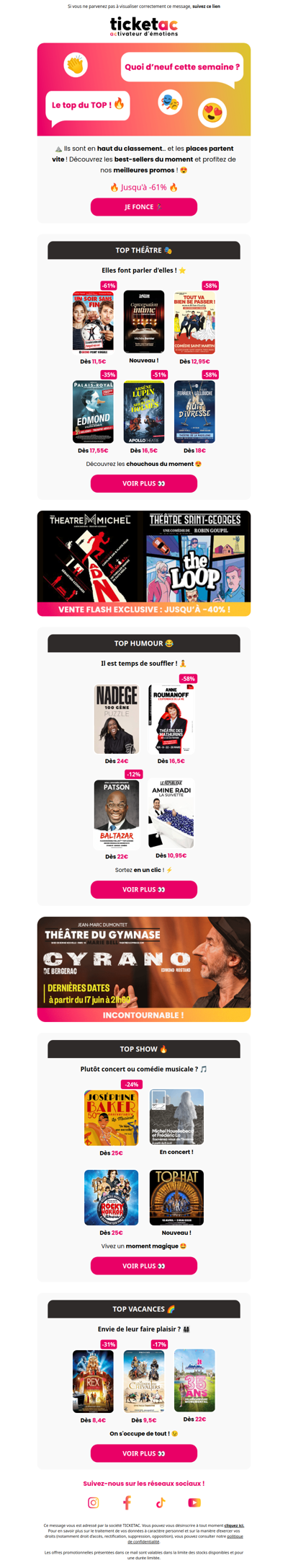 👏 Théâtre : le Top de la Semaine !