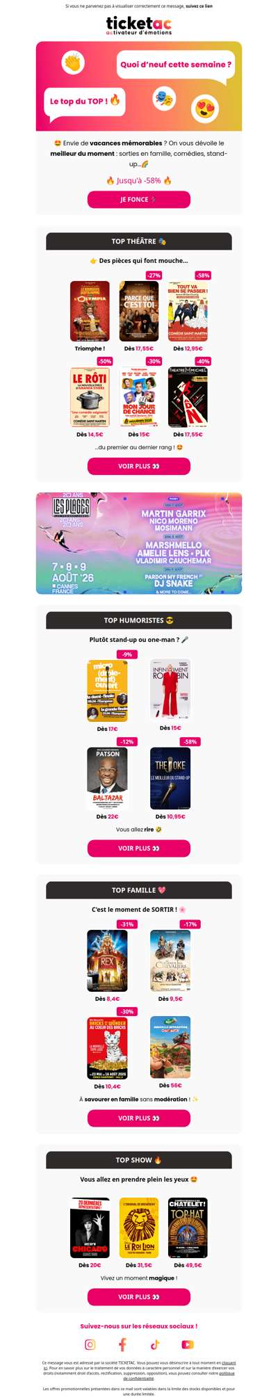 👏 Théâtre : le Top de la Semaine !