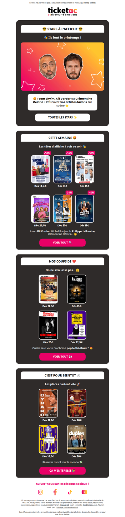 🤩 Plutôt Shy’m, Alil Vardar ou Michel Boujenah ?