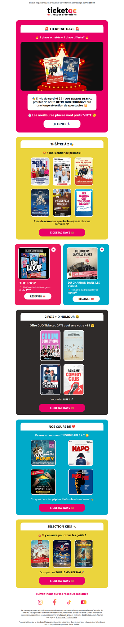 🔥 1 place achetée = 1 place offerte !