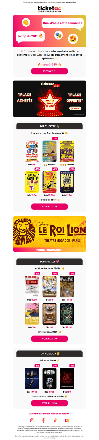 👏 Sorties : le Top de la Semaine !