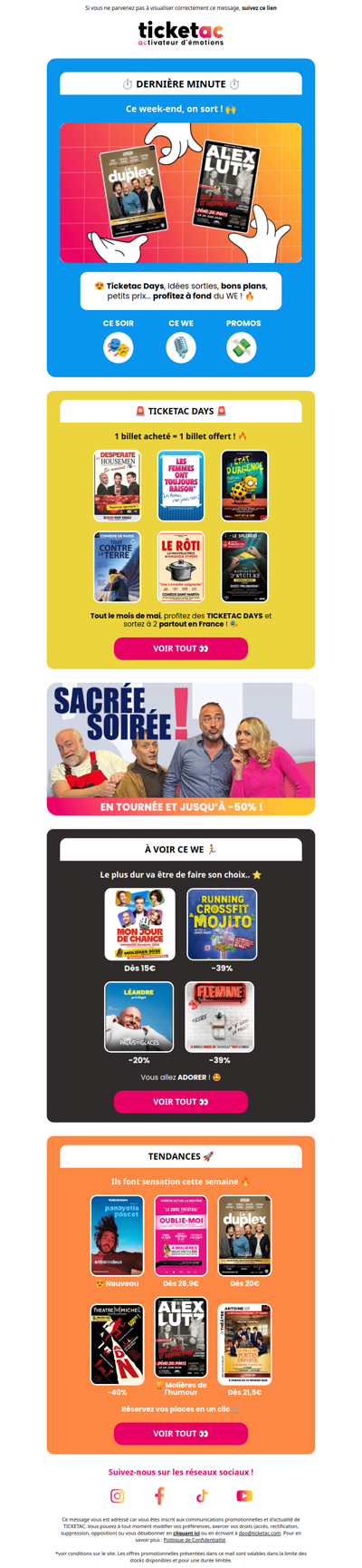 ⏱️ Dernière minute : ce WE, on sort !